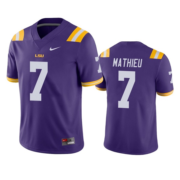 LSU Tigers #7 Tyrann Mathieu Purple Limited Stitched Jersey